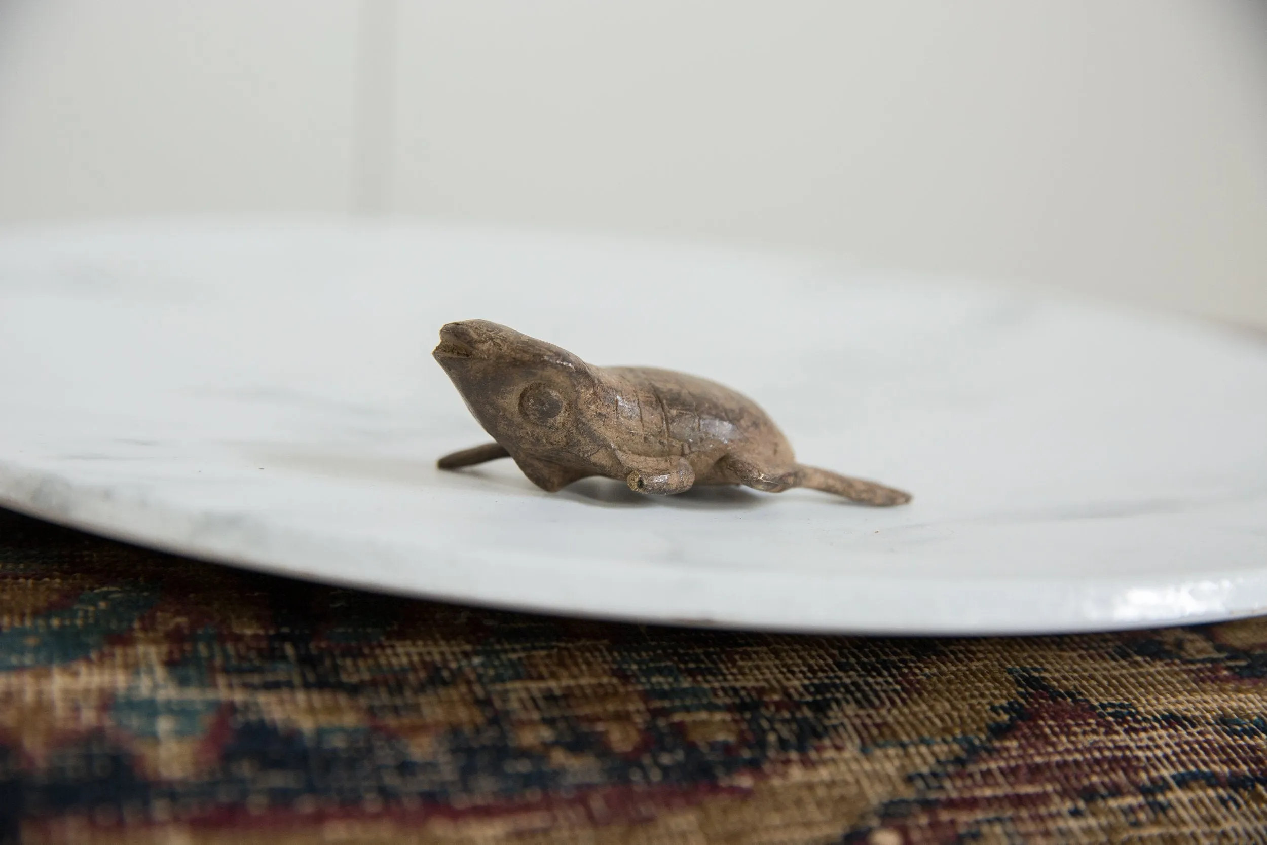 Vintage African Bronze Checkered Back Three Legged Frog