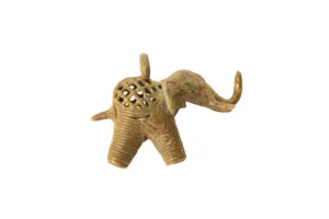 Vintage African Bronze Mesh Design Elephant Pendant