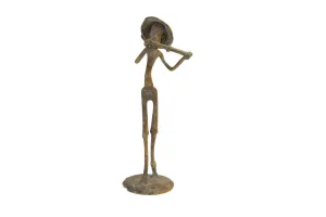 Vintage African Bronze Musician Statue
