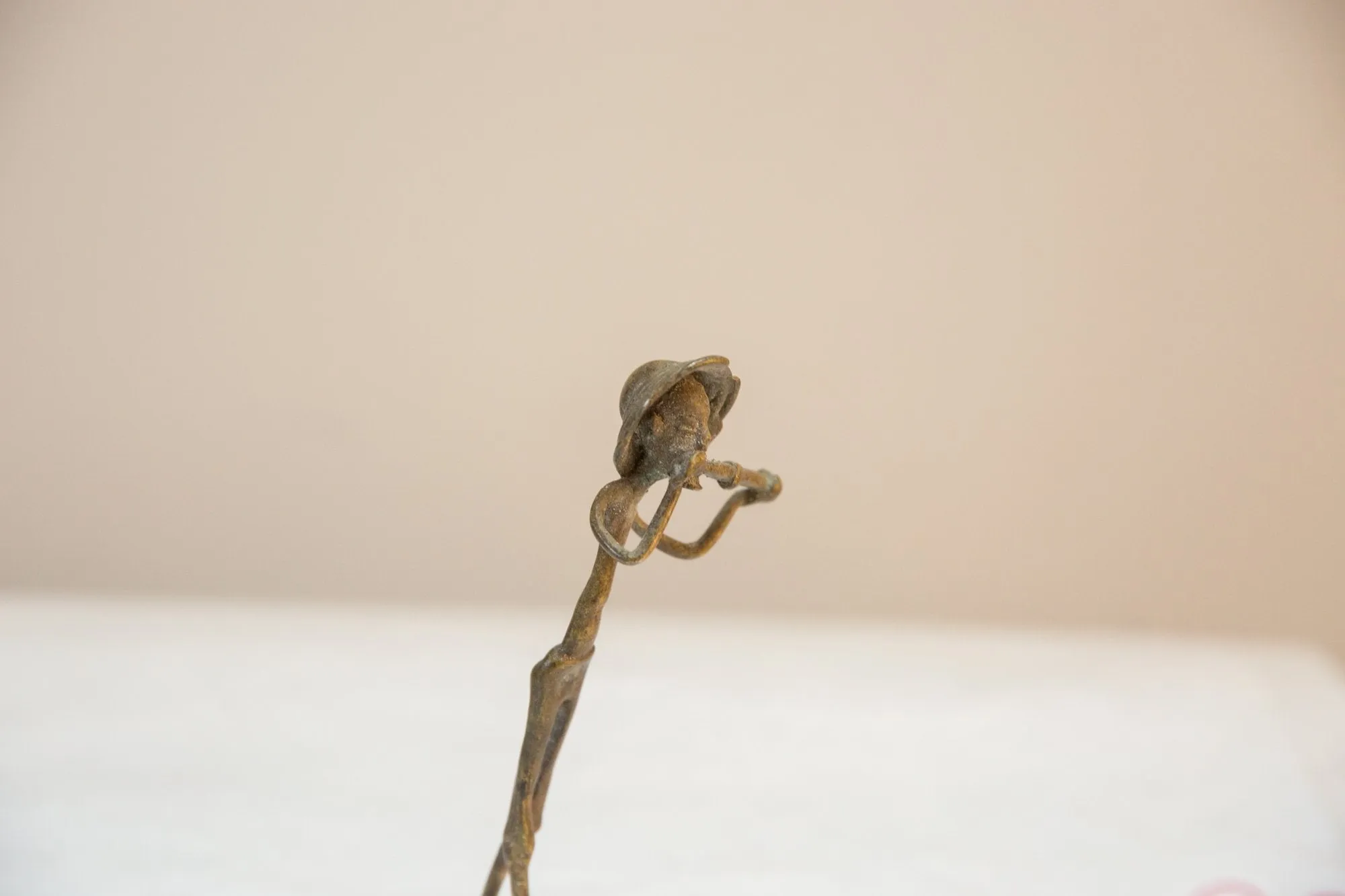 Vintage African Bronze Musician Statue