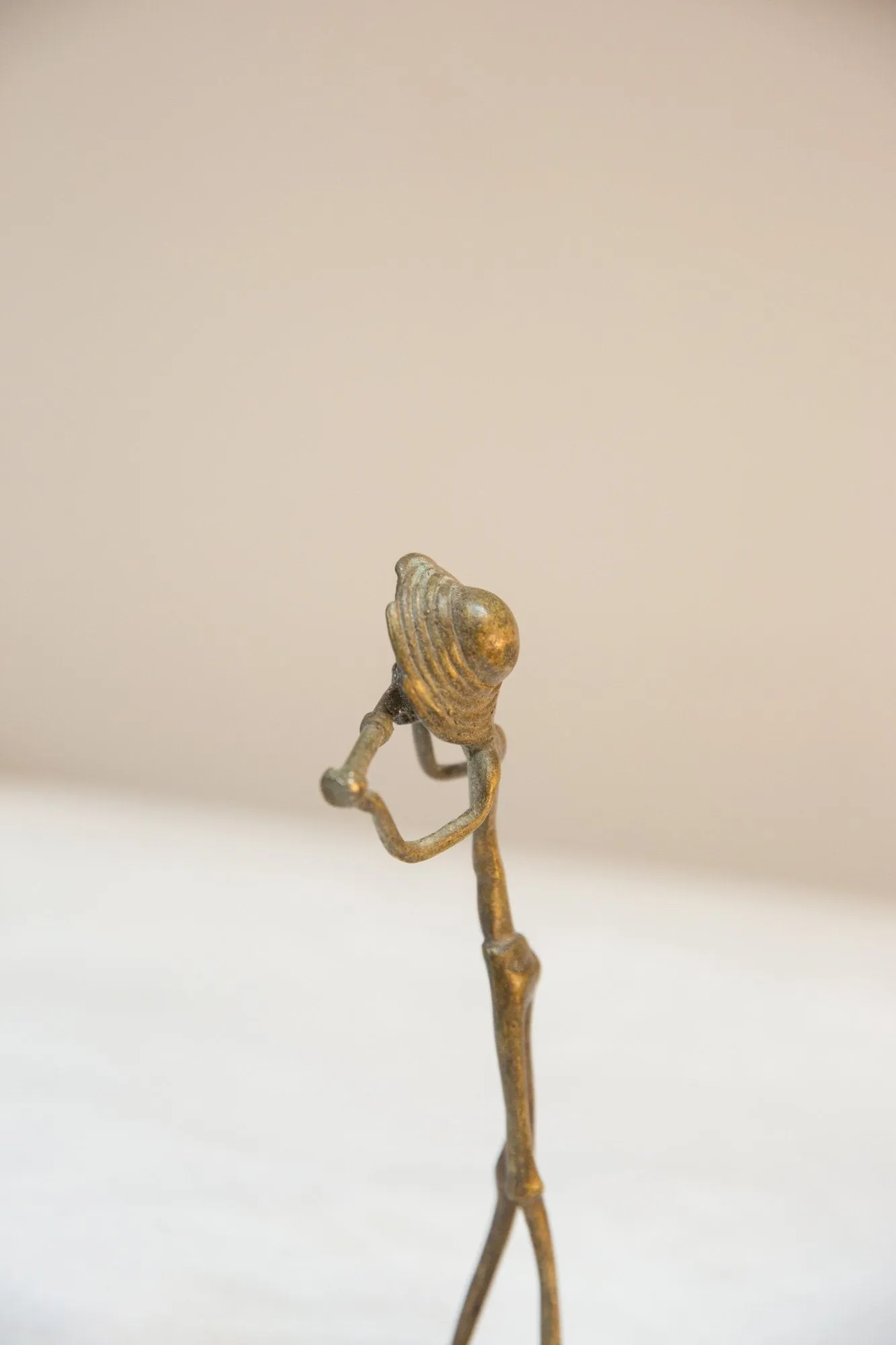Vintage African Bronze Musician Statue