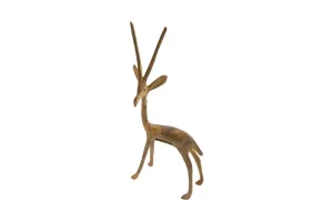 Vintage African Bronze Straight Horned Left Facing Gazelle