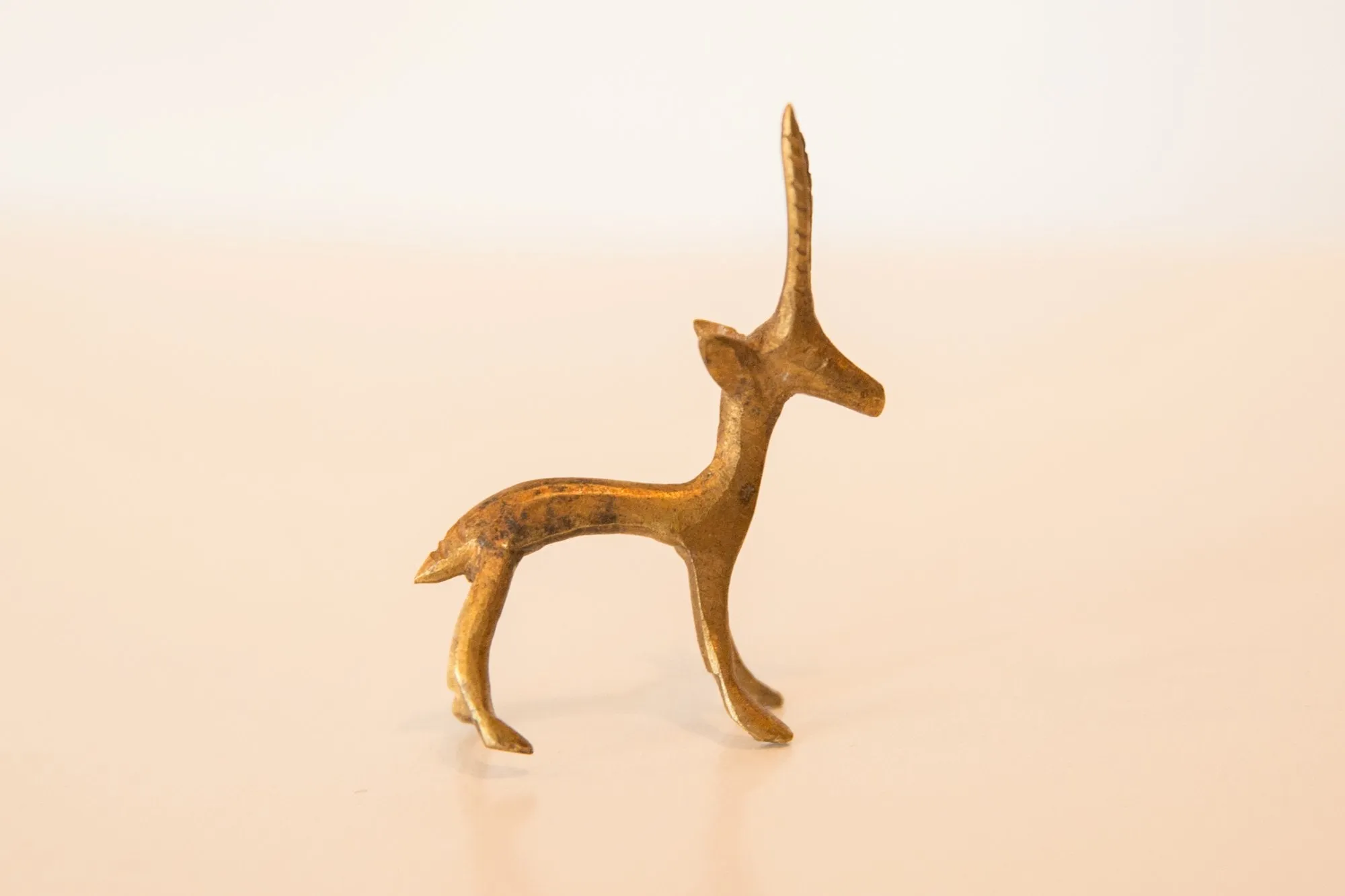 Vintage African Mini Bronze Male Gazelle