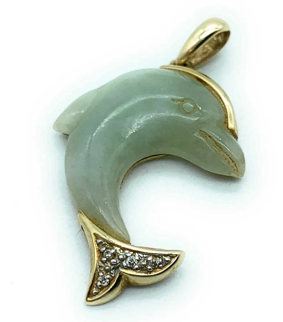 Vintage Asian 1970's 14K Yellow Gold & Jade 3-piece Jewelry Set