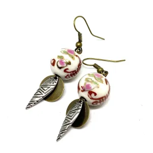 Vintage Asian Beaded Dangle Earrings