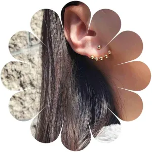 Vintage Ball Ear Jacket Earrings Gold Bead Jacket Earrings Front Back Earrings Ball Ear Climber Earrings for Women