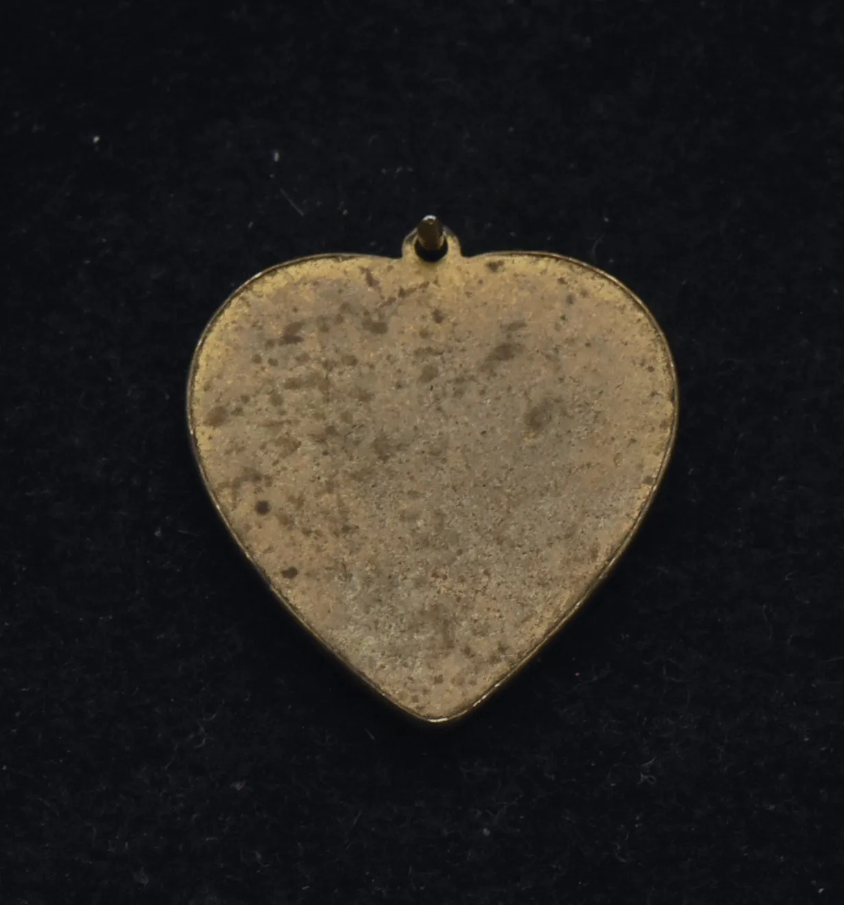 Vintage Brass Engraved Heart Pendant