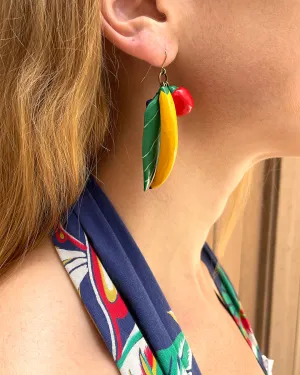 Vintage Hand-Painted Fruit Earrings