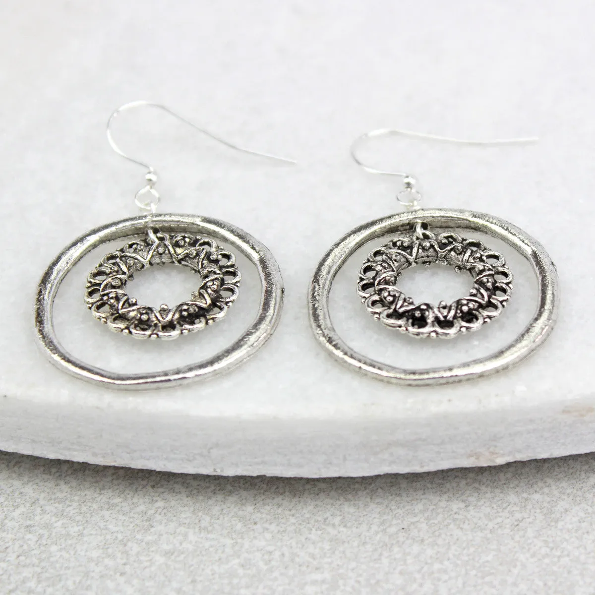 Vintage Hoop Circle Earrings