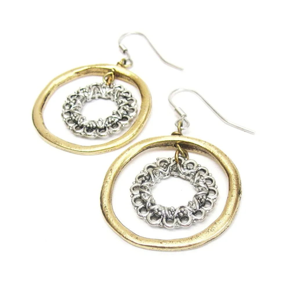 Vintage Hoop Circle Earrings