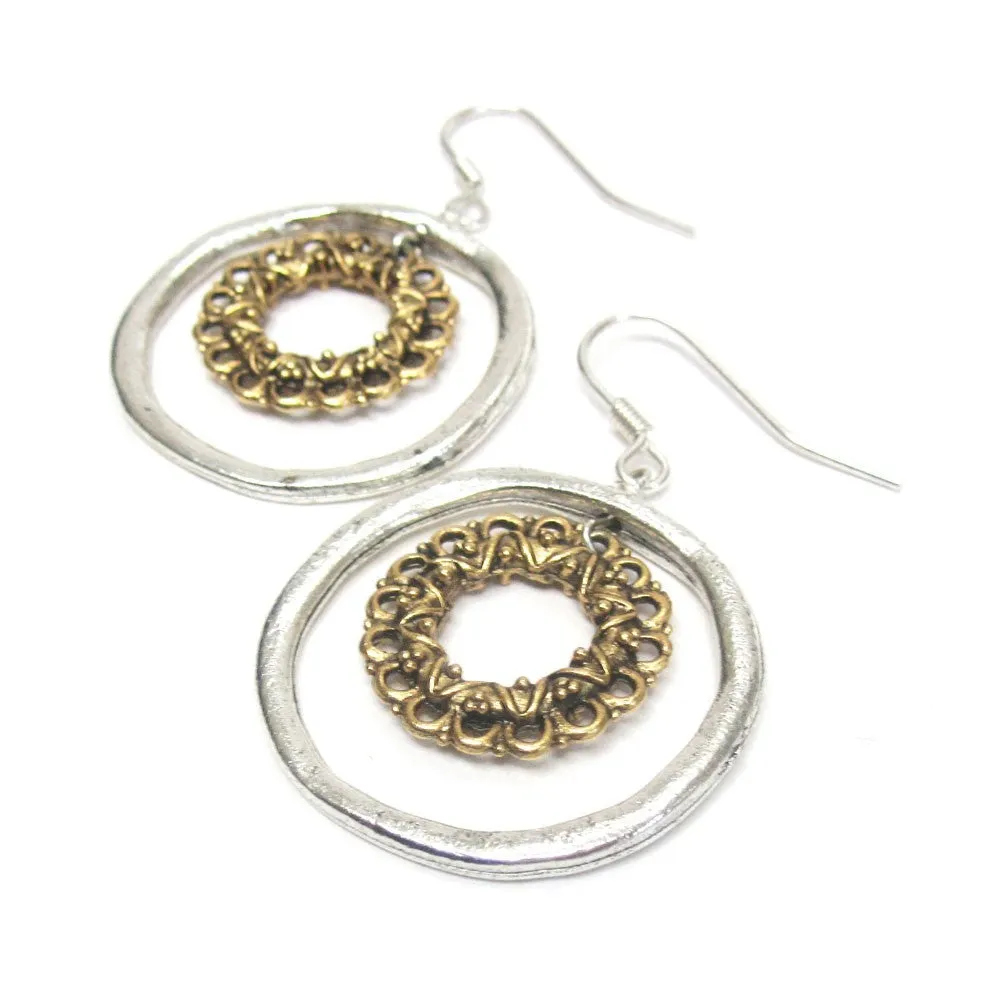Vintage Hoop Circle Earrings