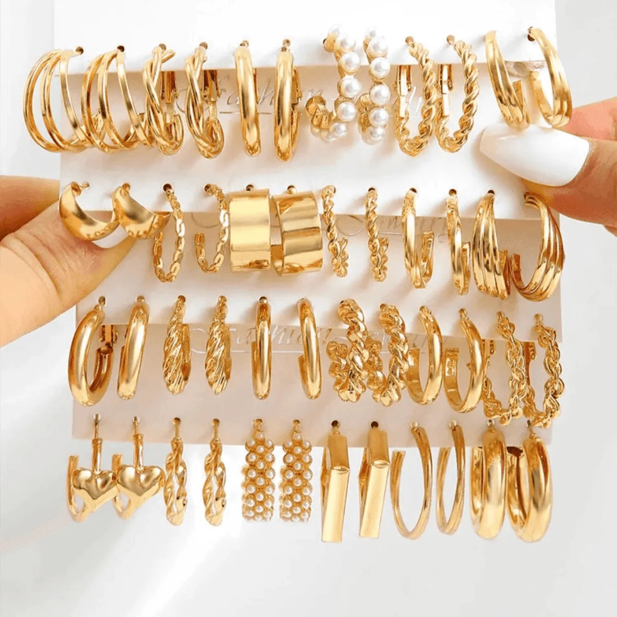 Vintage Hoop Earrings Sets, Multiple Designs, Lightweight, Zinc Alloy, Geometric Shapes, Timeless Style, Perfect for Everyday or Special Occasions