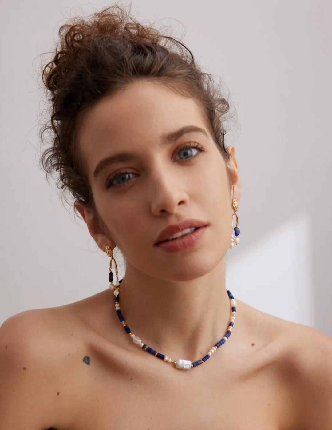 Vintage Lapis Lazuli Drop Pearl Earrings