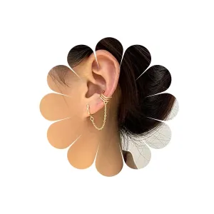 Vintage Tassel Chain Earrings Hollow Hoop Ear Cuff Earrings Gold Hoop Huggie Earring Long Chain Ear Climber Earrings for Women