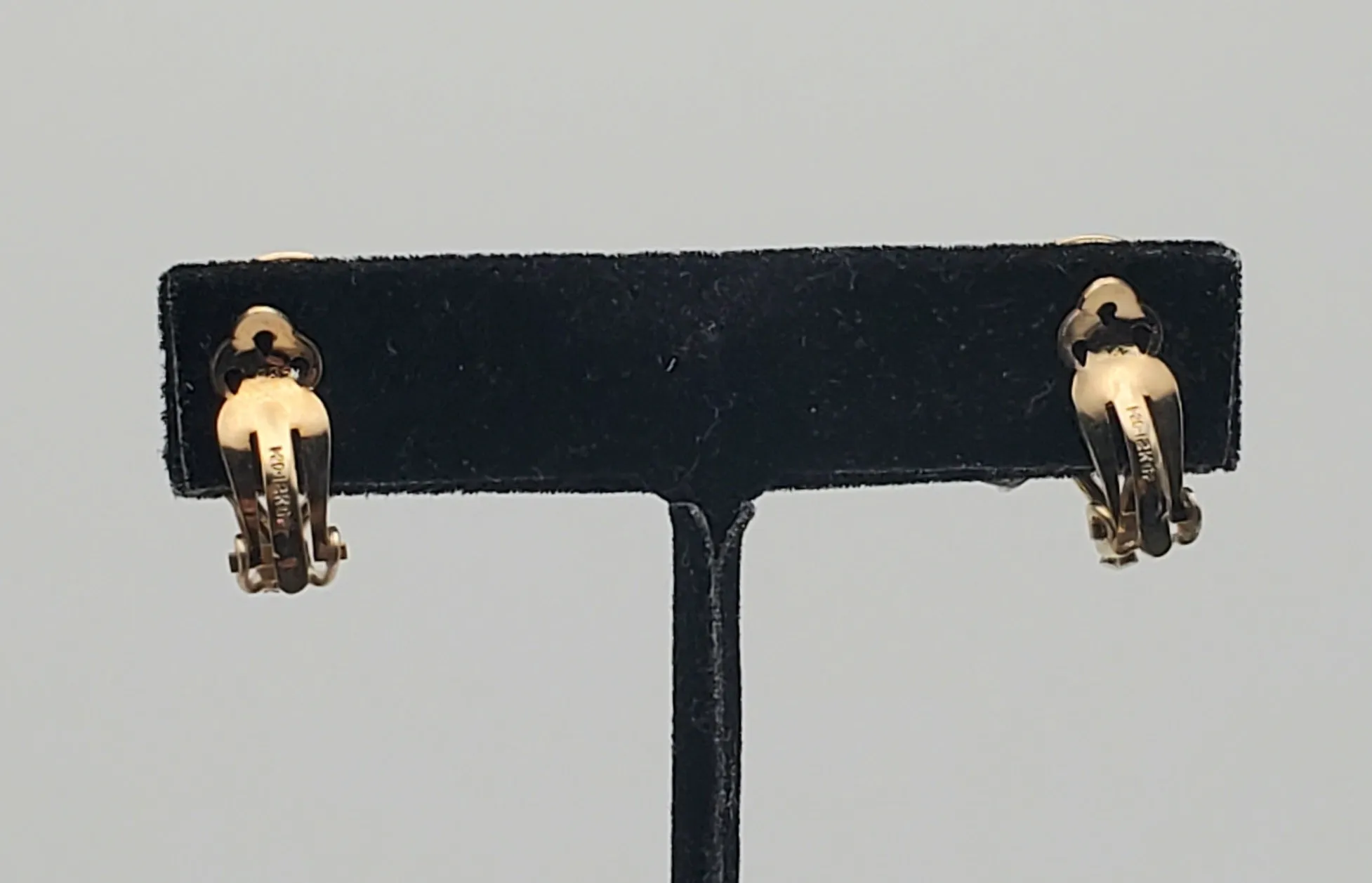 Vintage Tiger's Eye 12k Gold Filled Clip-On Earrings