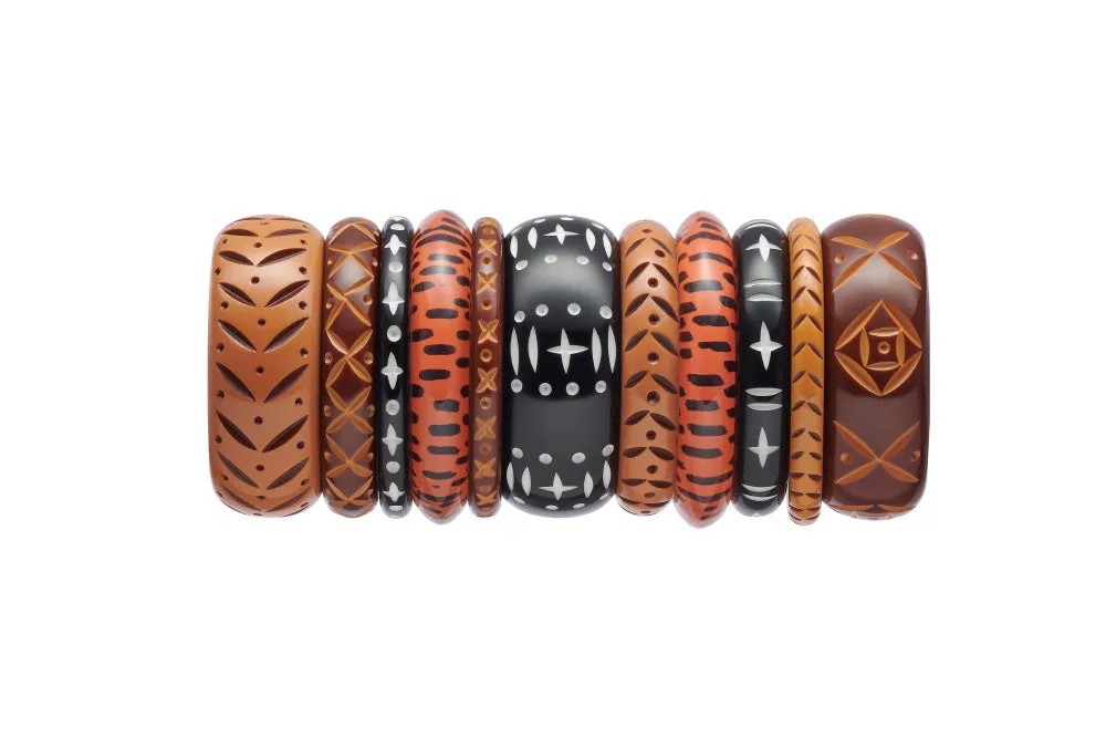 Walnut Carved Bead Necklace