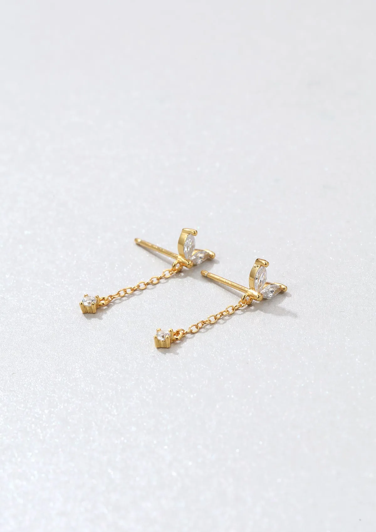 Waterdrop Stud Earrings Sterling Silver Gold