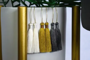 Whimsical Silk Tassel Hoop Earrings