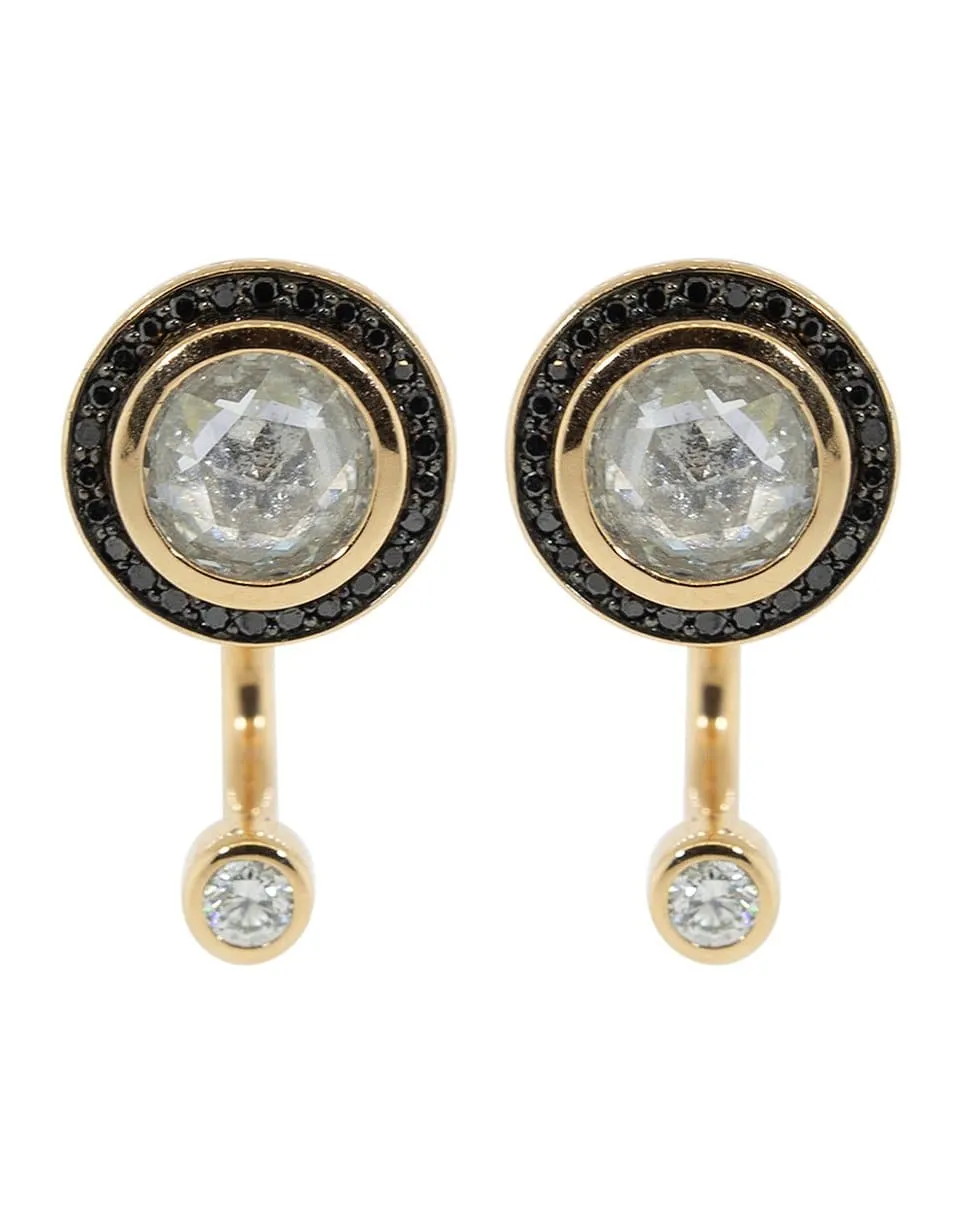 White and Black Diamond Gravitation Earrings
