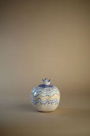 White And Blue Floral Pomegranate