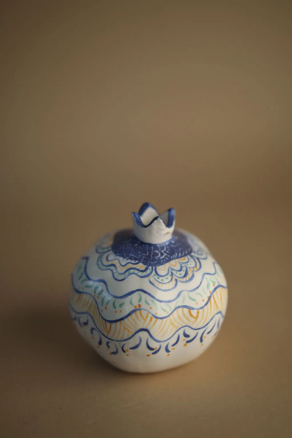 White And Blue Floral Pomegranate