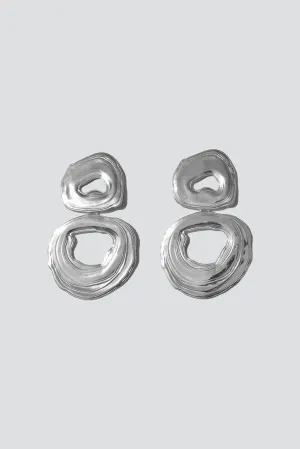 White Bronze Double Whirlpool Earrings