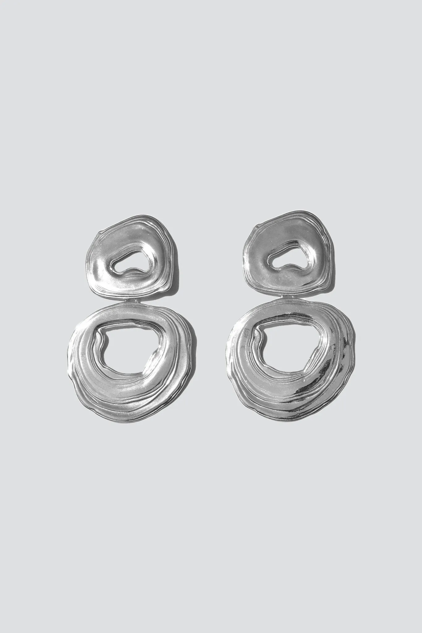 White Bronze Double Whirlpool Earrings