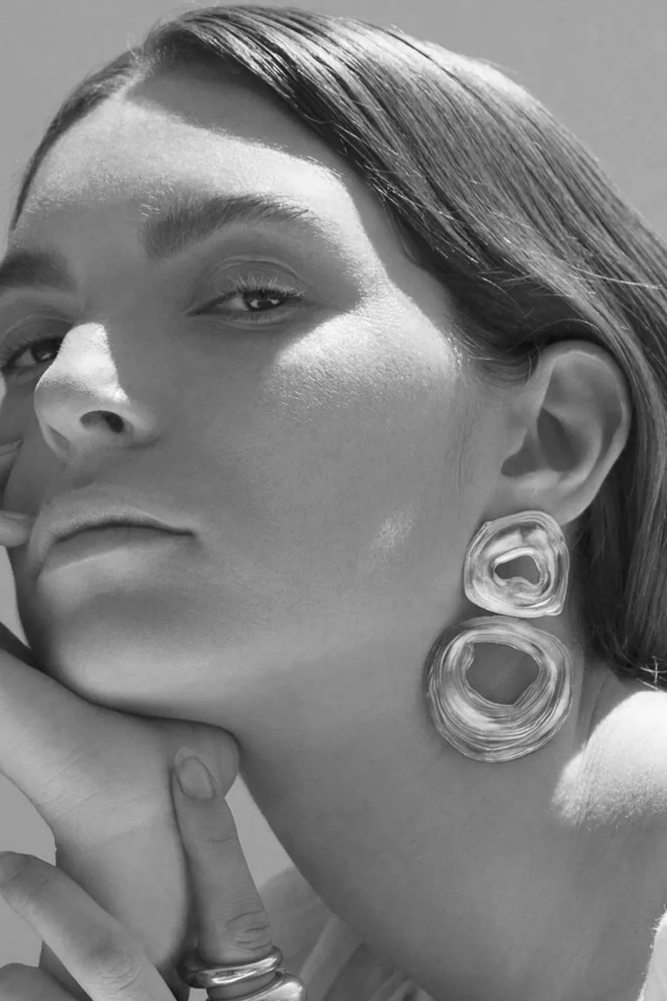 White Bronze Double Whirlpool Earrings