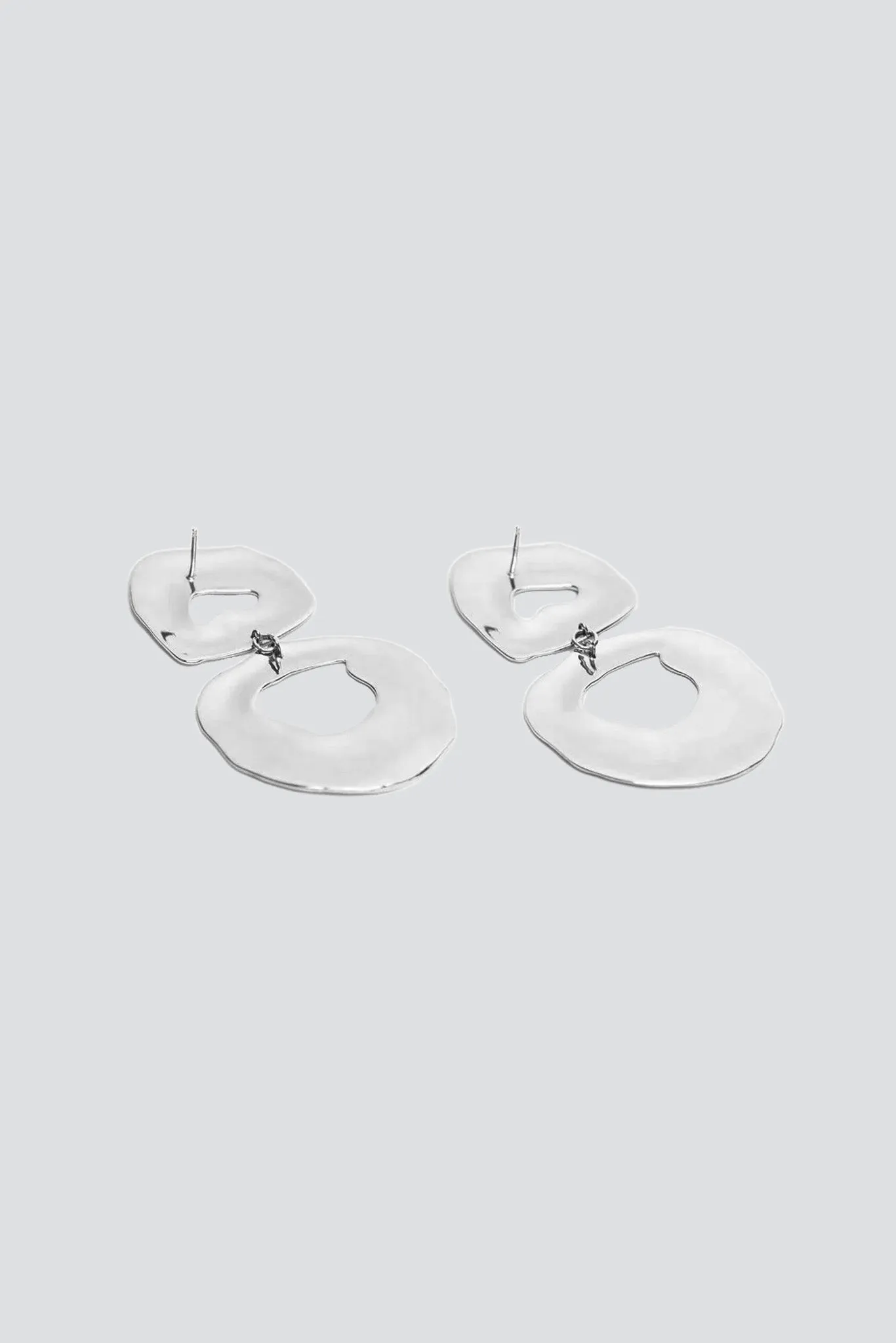 White Bronze Double Whirlpool Earrings