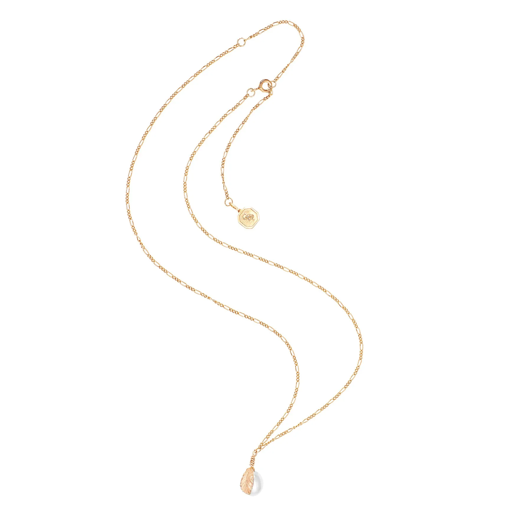 White Freshwater Pearl 'Back To Basics' Simple Rose Gold Plated Pendant