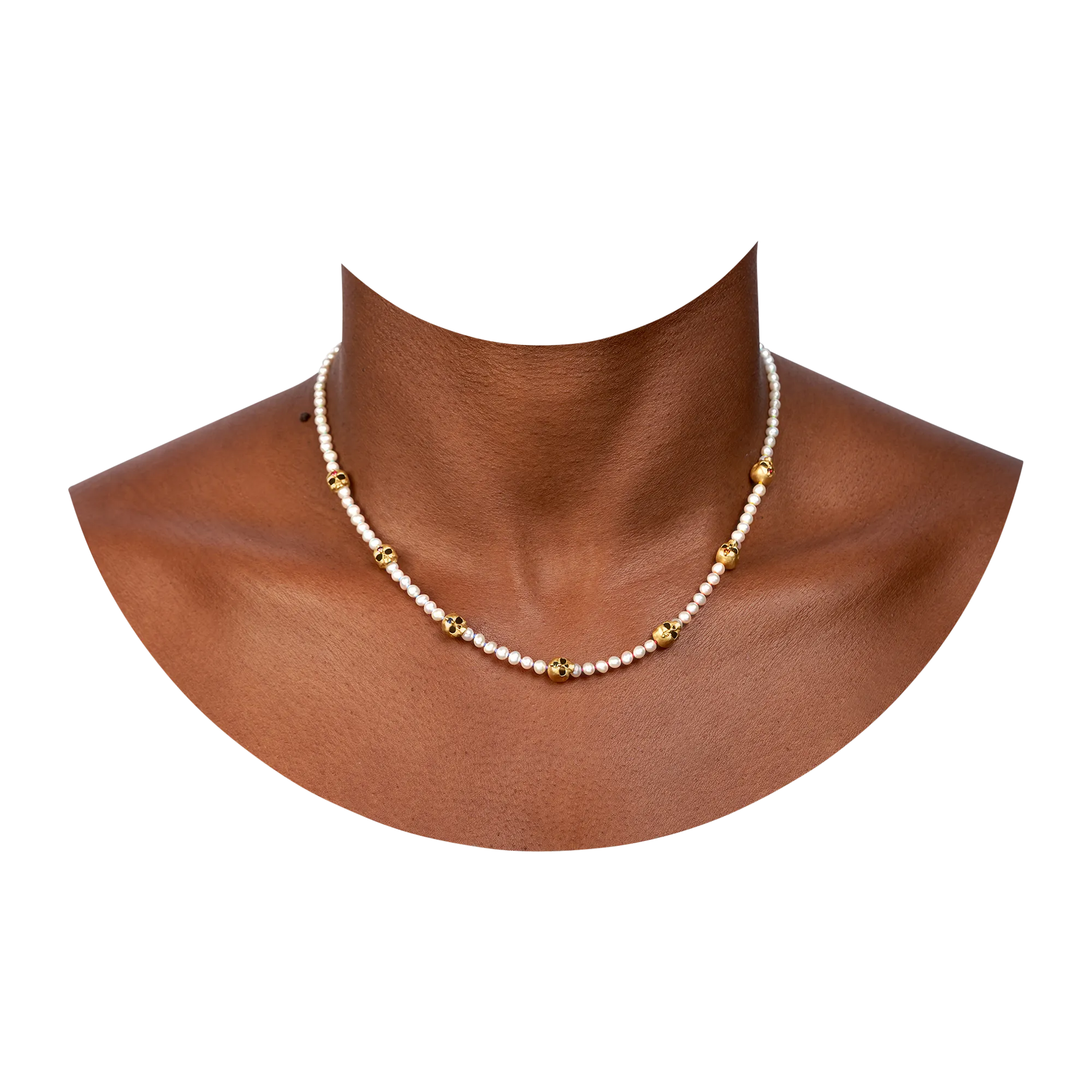 White Pearl Hopes & Dreams Skull Necklace - Made to Order