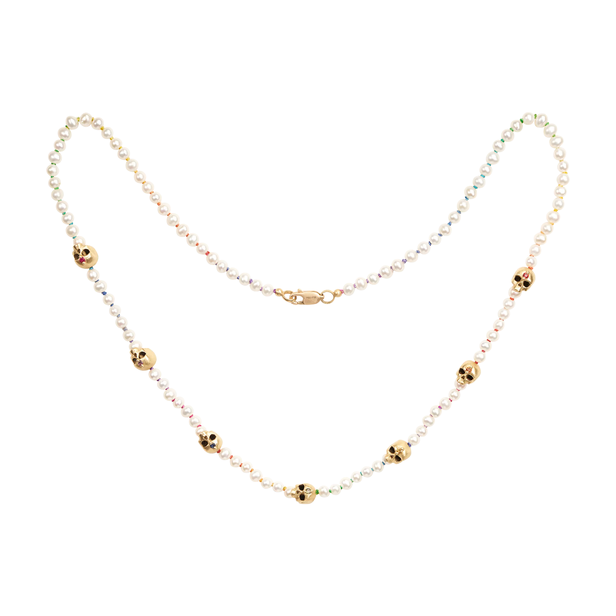White Pearl Hopes & Dreams Skull Necklace - Made to Order