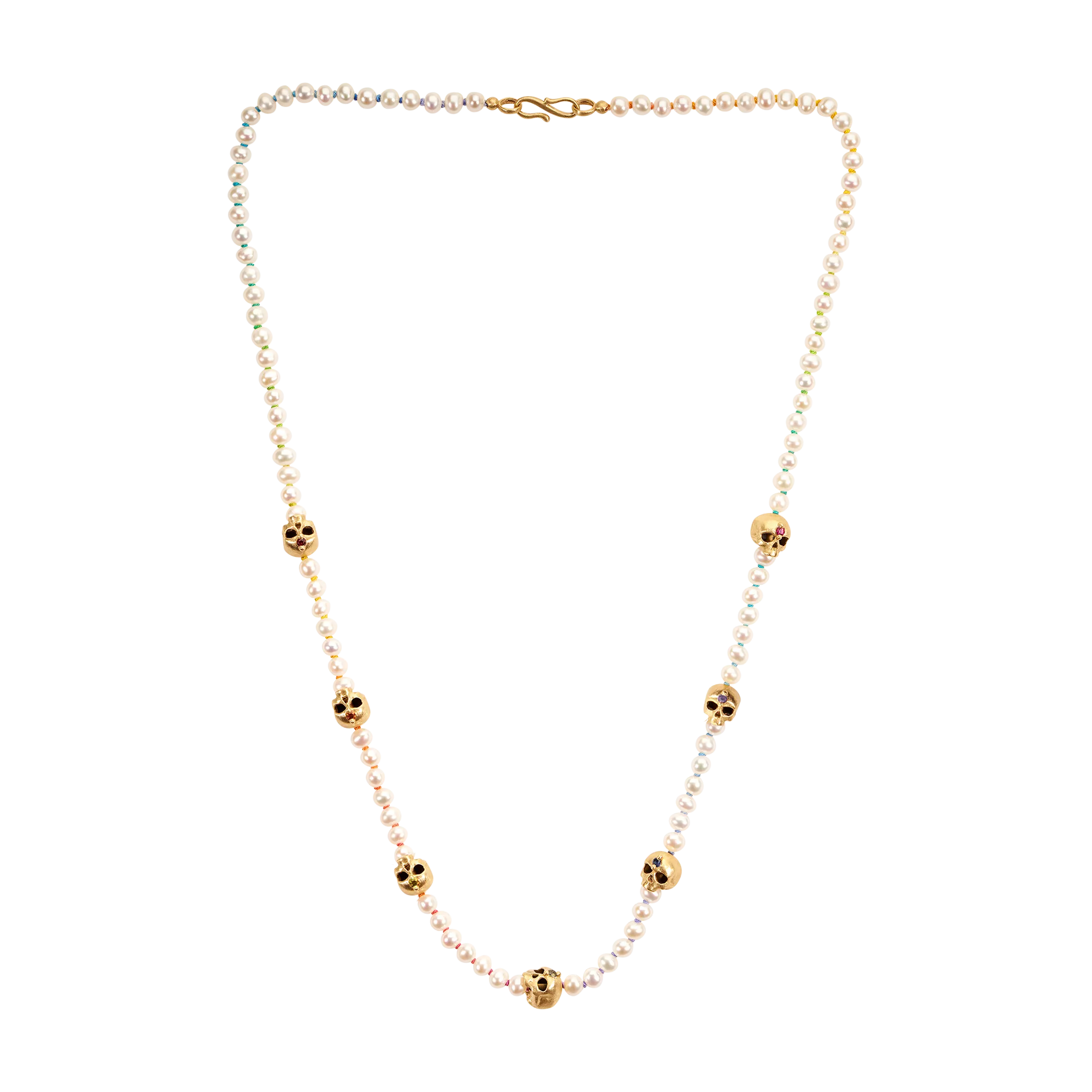 White Pearl Hopes & Dreams Skull Necklace - Made to Order
