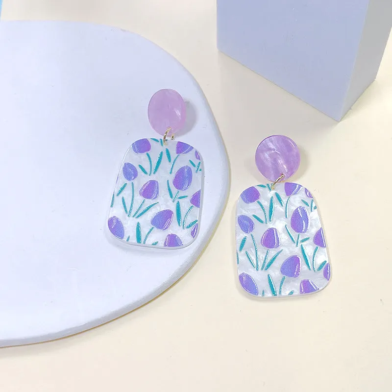 Wholesale Acrylic Geometric Tulip Earrings