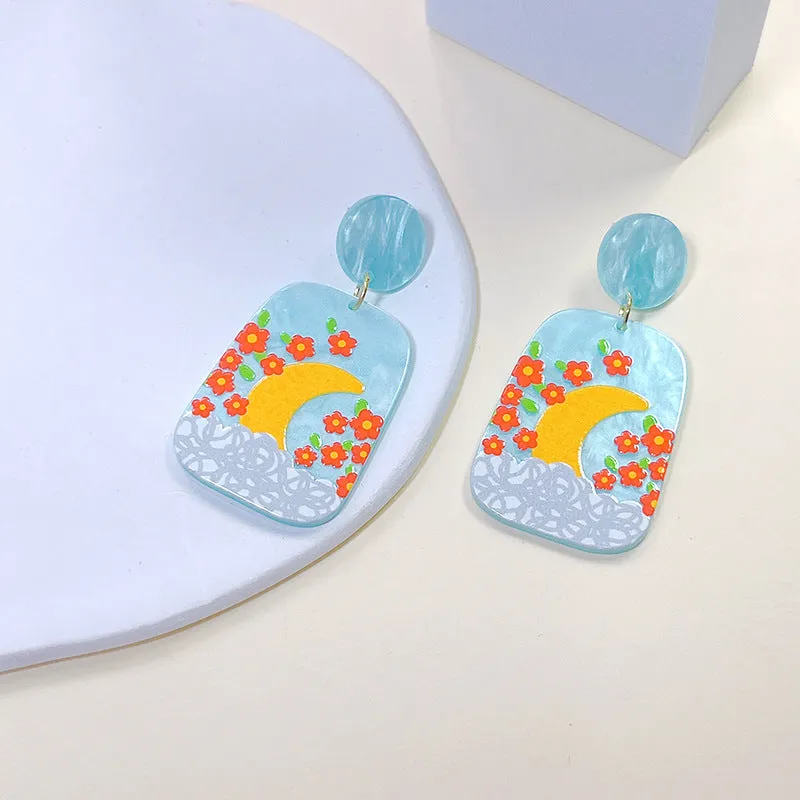 Wholesale Acrylic Geometric Tulip Earrings