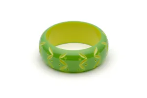 Wide Lime Carved Bangle