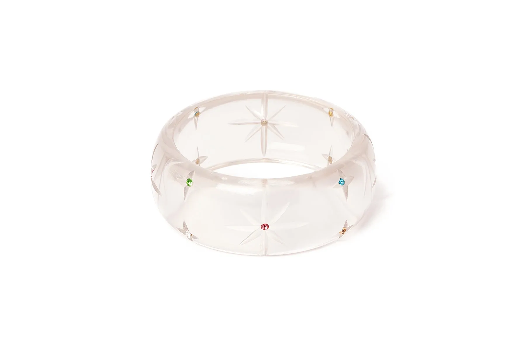 Wide Sparkling Gems Bangle