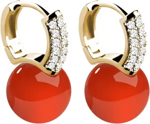 Women Huggie Stud Earrings Cubic Zirconia Dangle Earrings Dainty Wedding Earrings Anniversary Birthday Jewelry Gift (J, One Size)