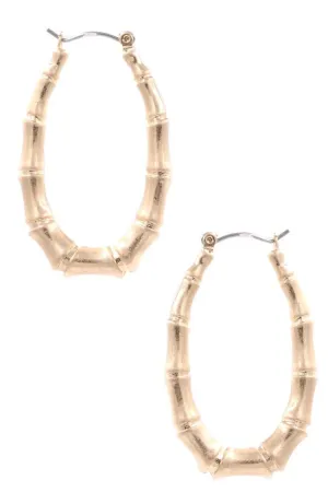 Womens Oval Hoop Metal Earrings