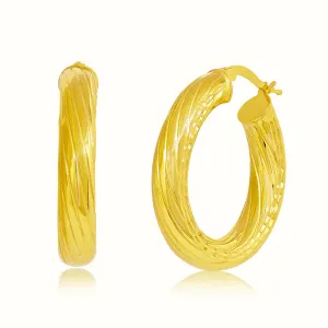 Women's Vermeil Twisted Hoop Earrings