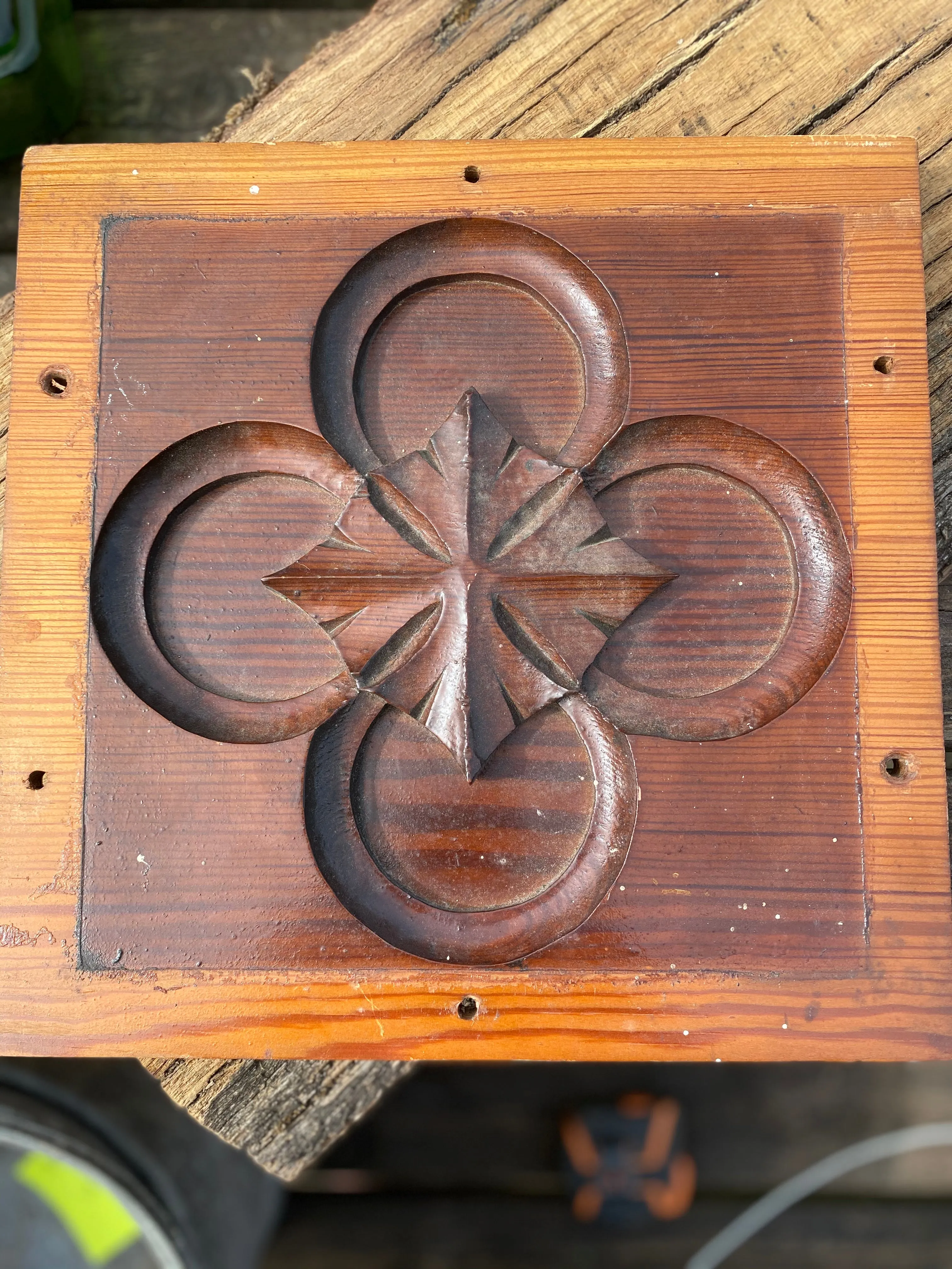Wooden carved panel