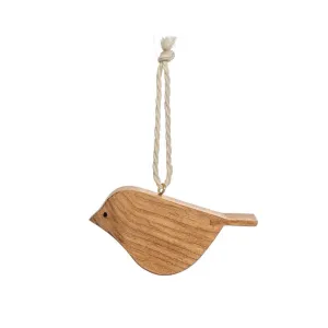 Wooden Christmas Decoration - Handcarved Wooden Bird Hanging Ornament