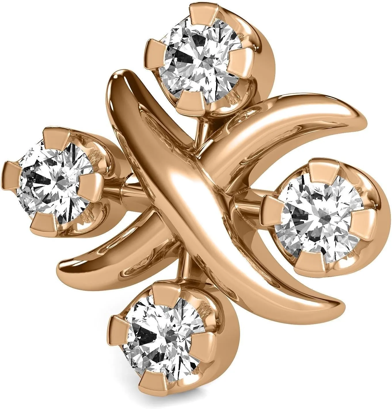 X Studs Earrings in Lab Diamonds, Xoxo Stud Earrings – Lab-Grown Diamonds, EF-VS Clarity, Push-Back Clasps – Available in White, Yellow, and Rose Gold