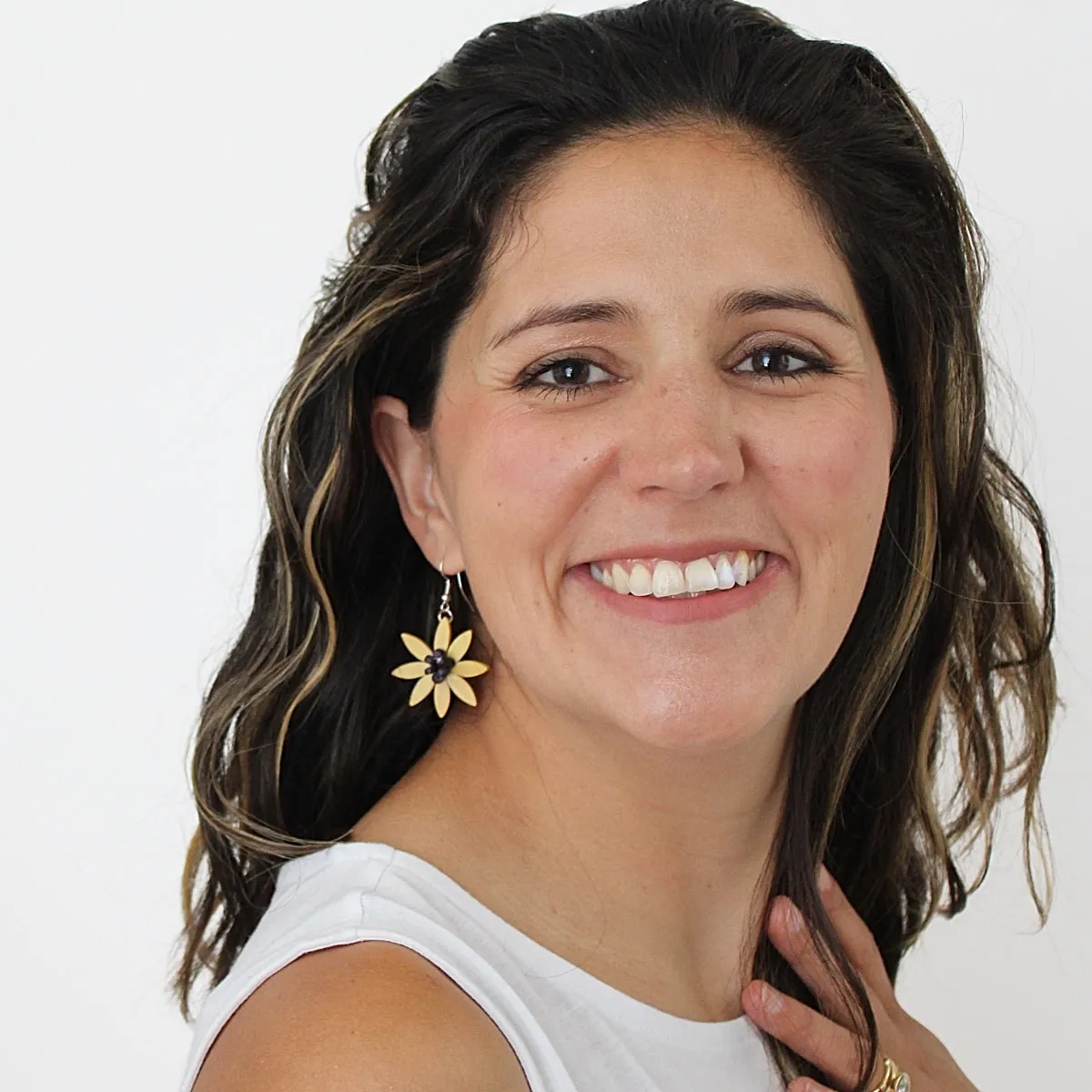 Yellow Amaya Flower Earrings