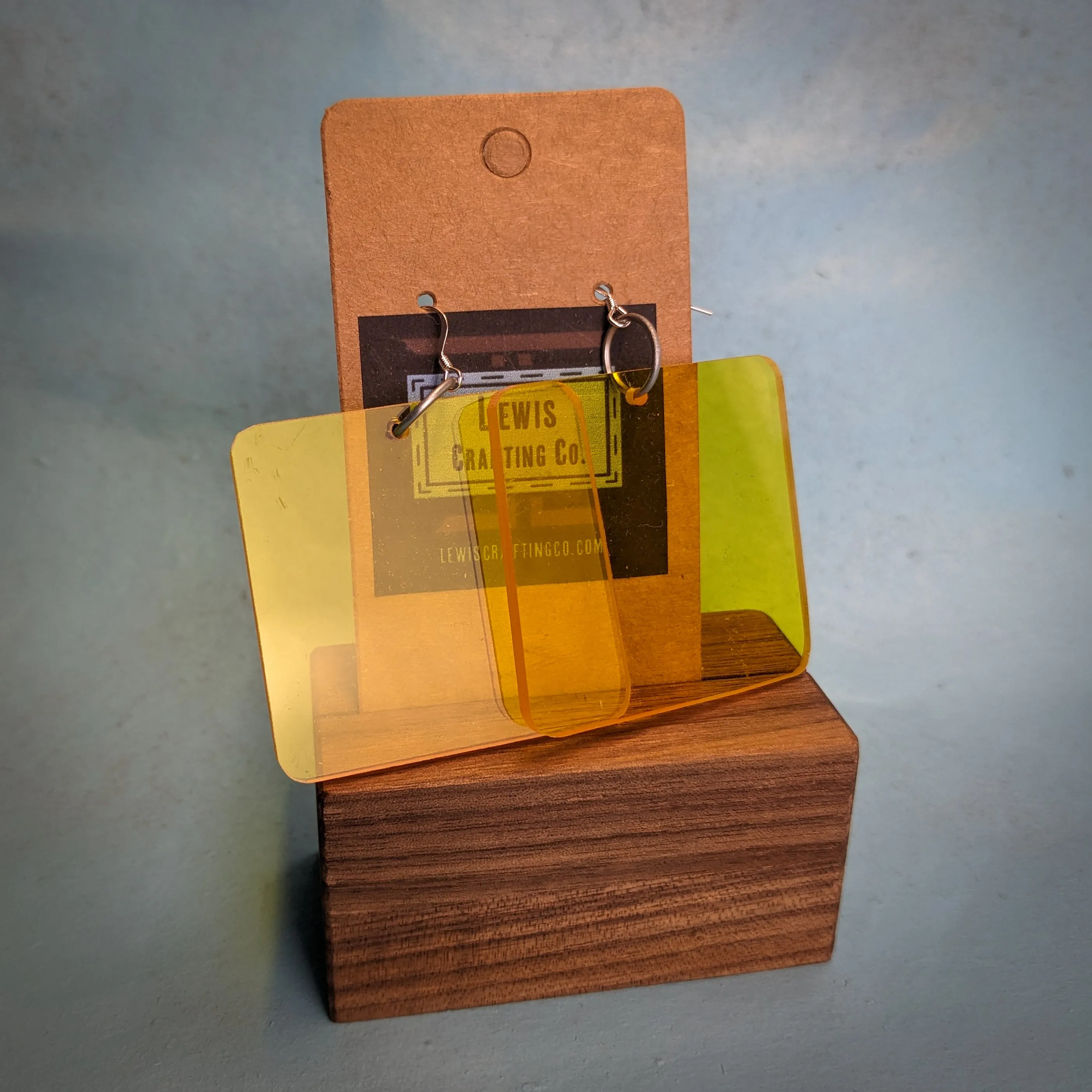 Yellow Square Dangle Earrings