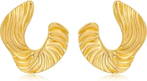 YUJIE Gold Chunky Earrings for Women Geometric Stud Earrings Summer Fashion Jewelry
