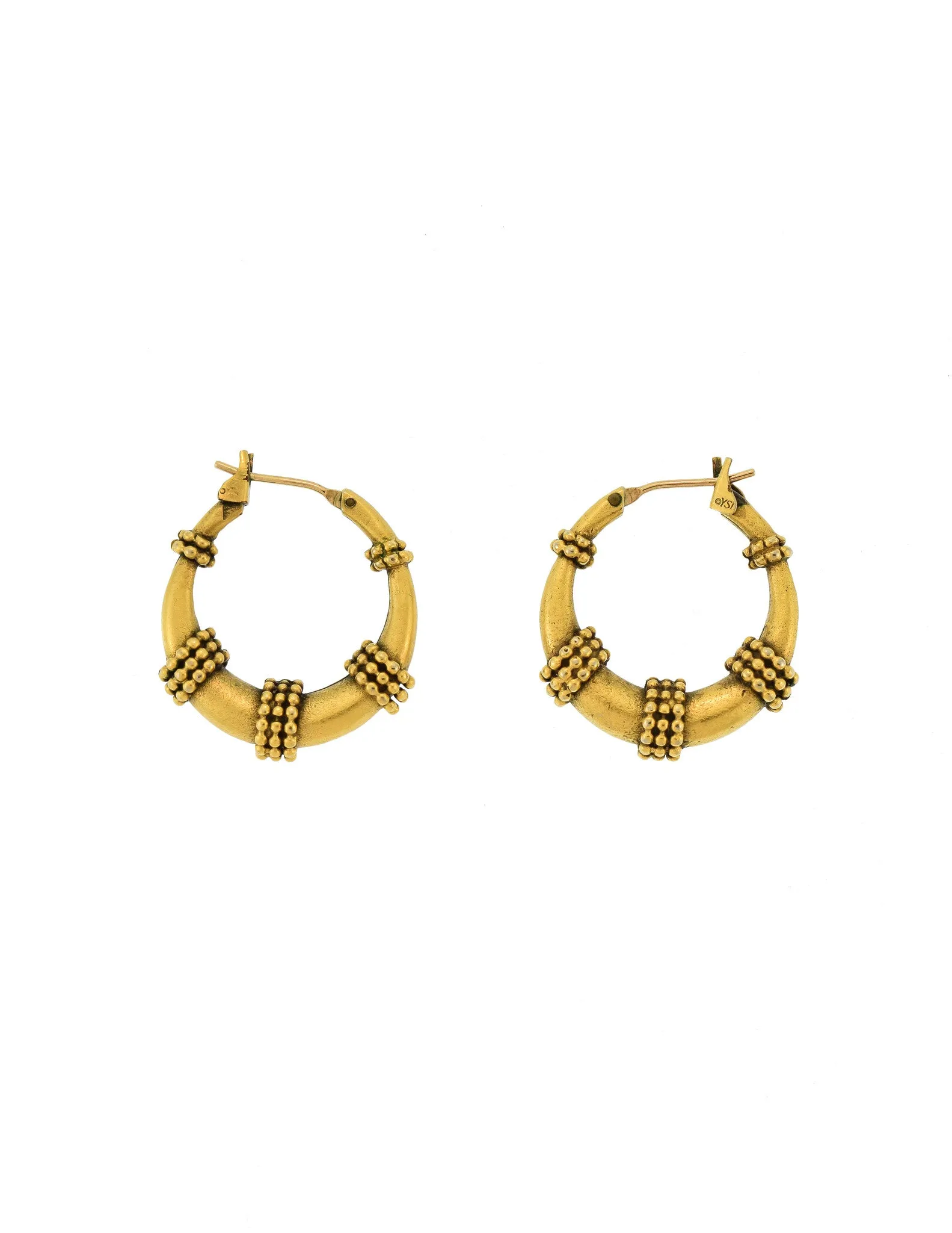 Yves Saint Laurent Vintage Brass Hoop Earrings