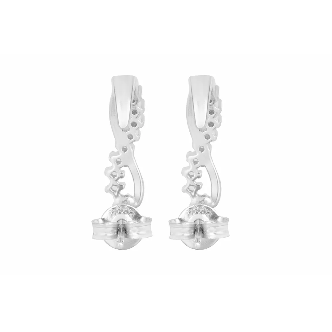 Zarkan Minimal Semi Hoop Silver Studs