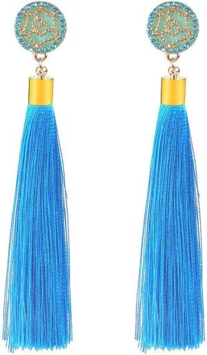 Zealmer Colorful Tassel Earrings For Women Bohemian Long Dangle Drop Statement Earrings Fashion Jewelry For Birthday Christmas Valentines Day Gift