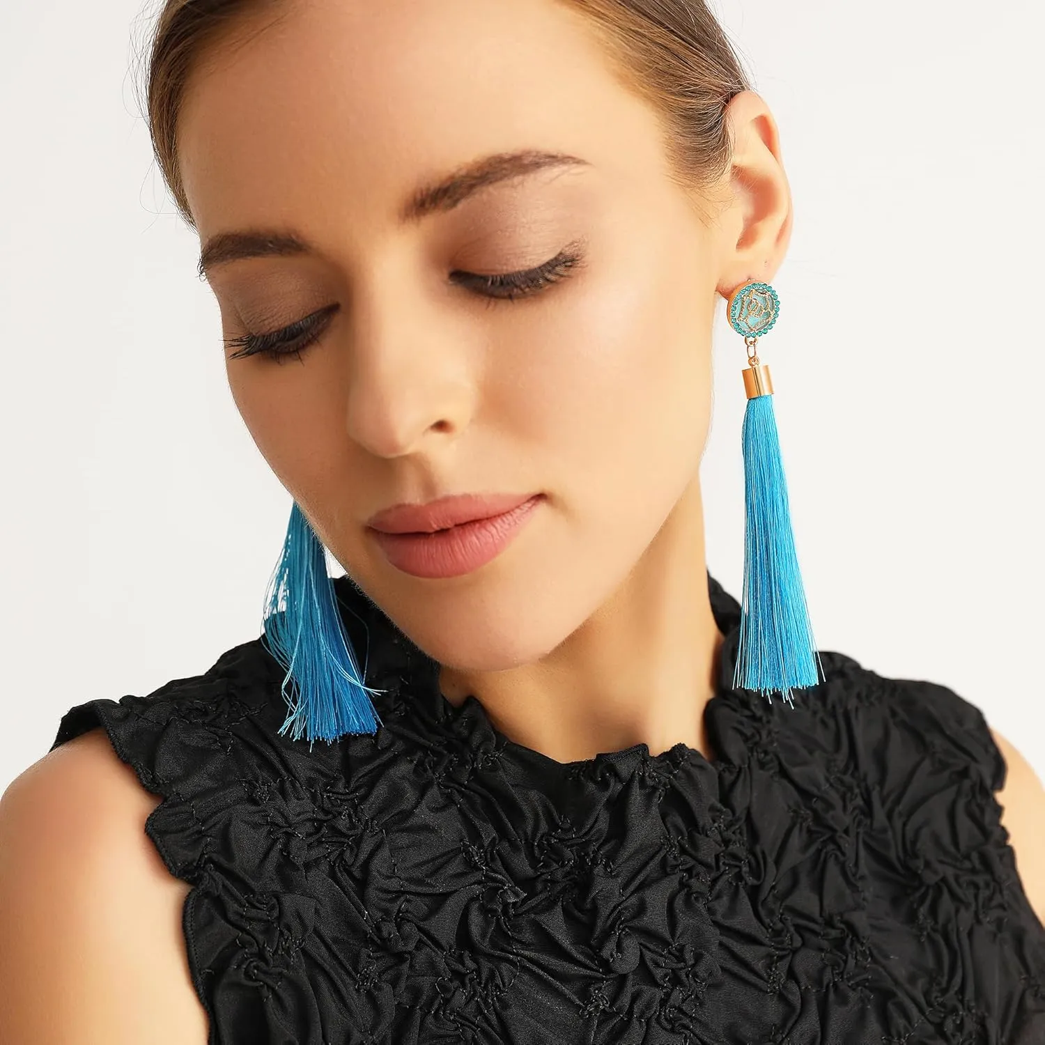 Zealmer Colorful Tassel Earrings For Women Bohemian Long Dangle Drop Statement Earrings Fashion Jewelry For Birthday Christmas Valentines Day Gift